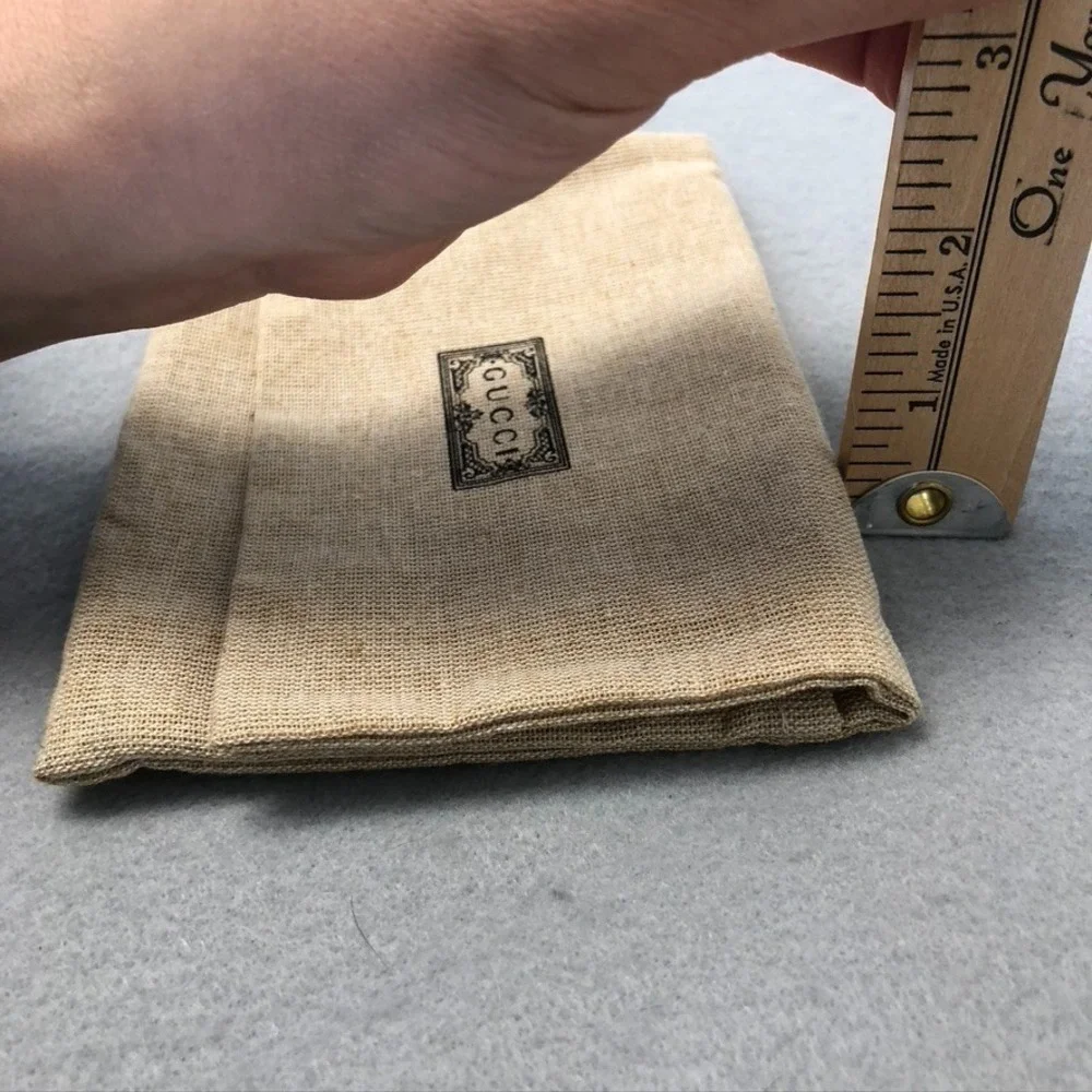 Authentic Gucci‎ Dust Bag Cotton Beige Small Foldover Pouch Travel Storage Gift